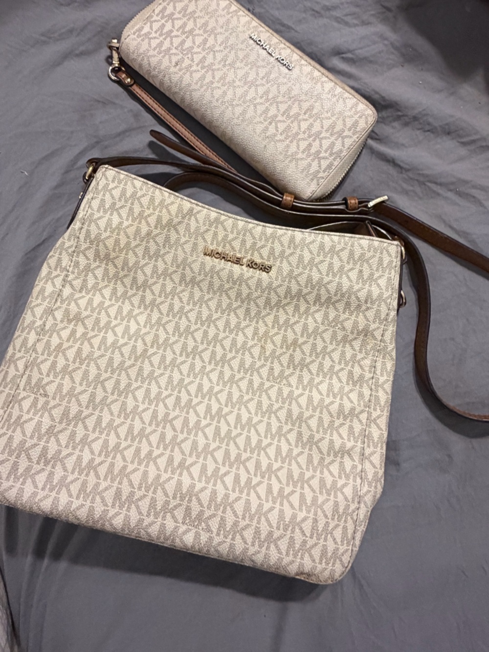 Michael Kors Crossbody Bag + Matching Wallet Set
